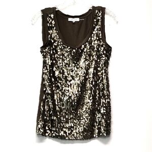 Calvin Klein scoop neckline equenced stretchy olive green tank top Size: S